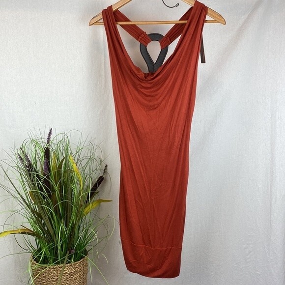Planet Funk Rust Red Sleeveless Croc Back  Summer Weight Dress NEW S - Picture 4 of 10
